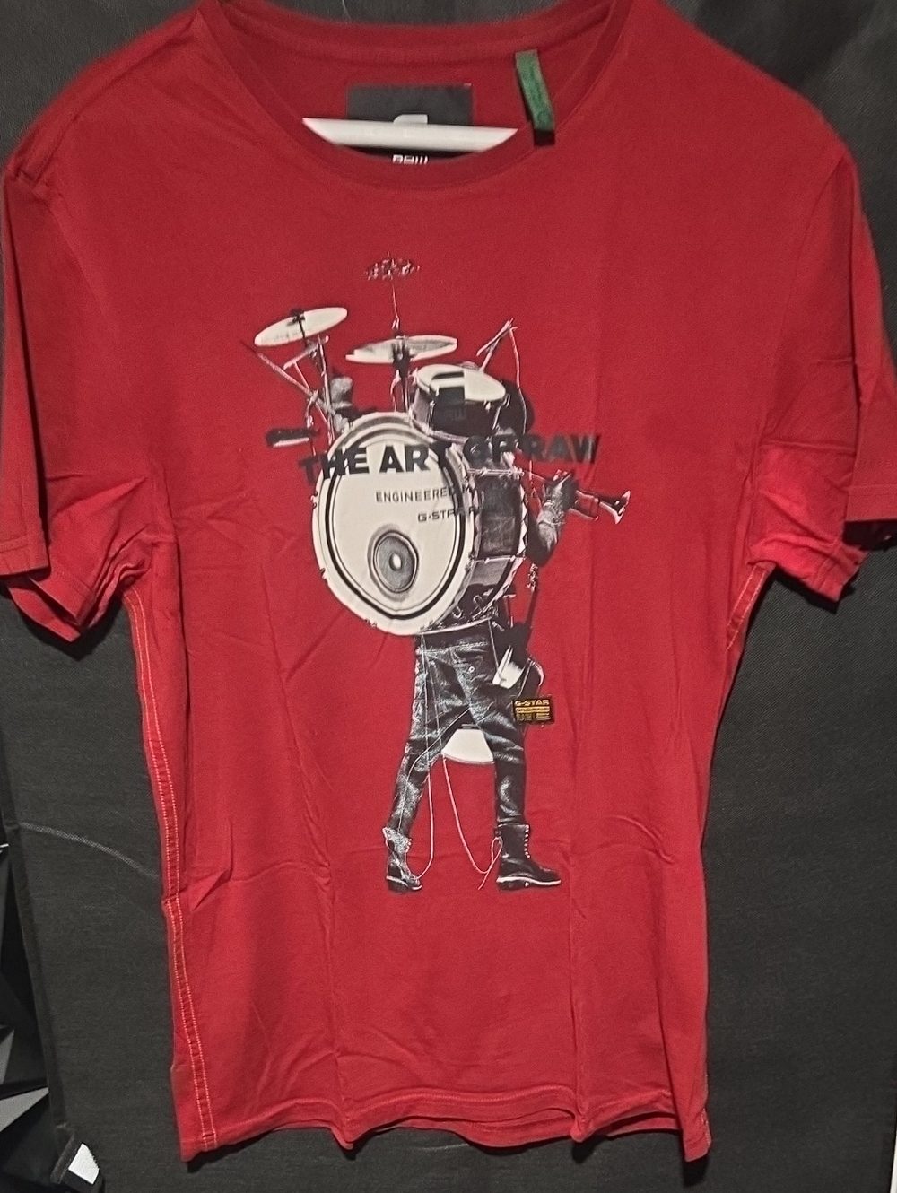 G-Star Red Graphic Drumline Short Sleeve Tee
